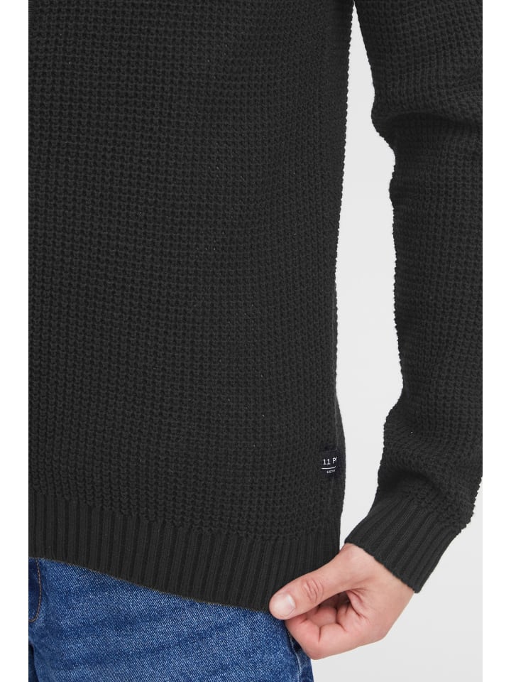 11 Project Strickjacke PRKimmo 21301063-ME  Lässige Strickjacke mit Perlfang in Schwarz günstig kaufen
