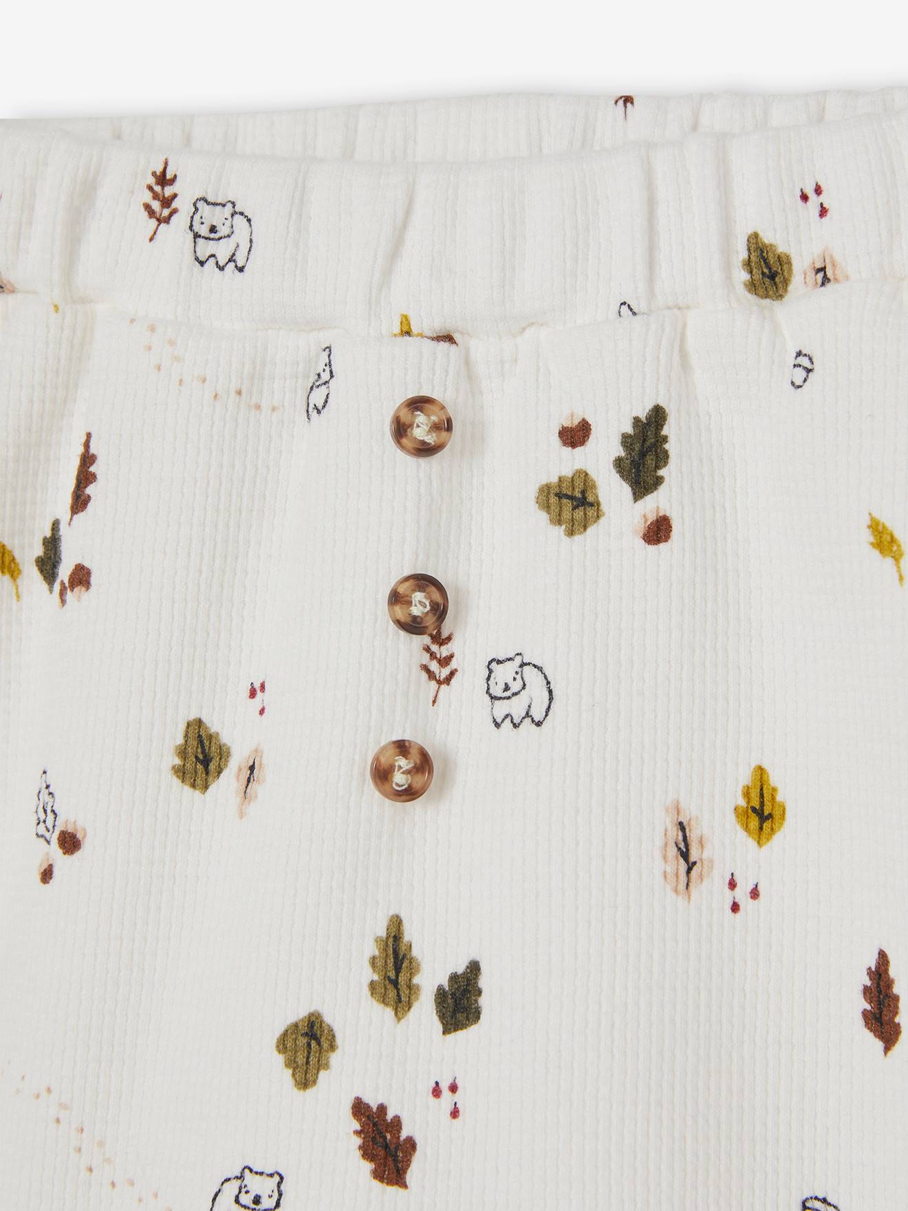 Lot de 2 pantalons bébé en nid d'abeille lot ivoire
