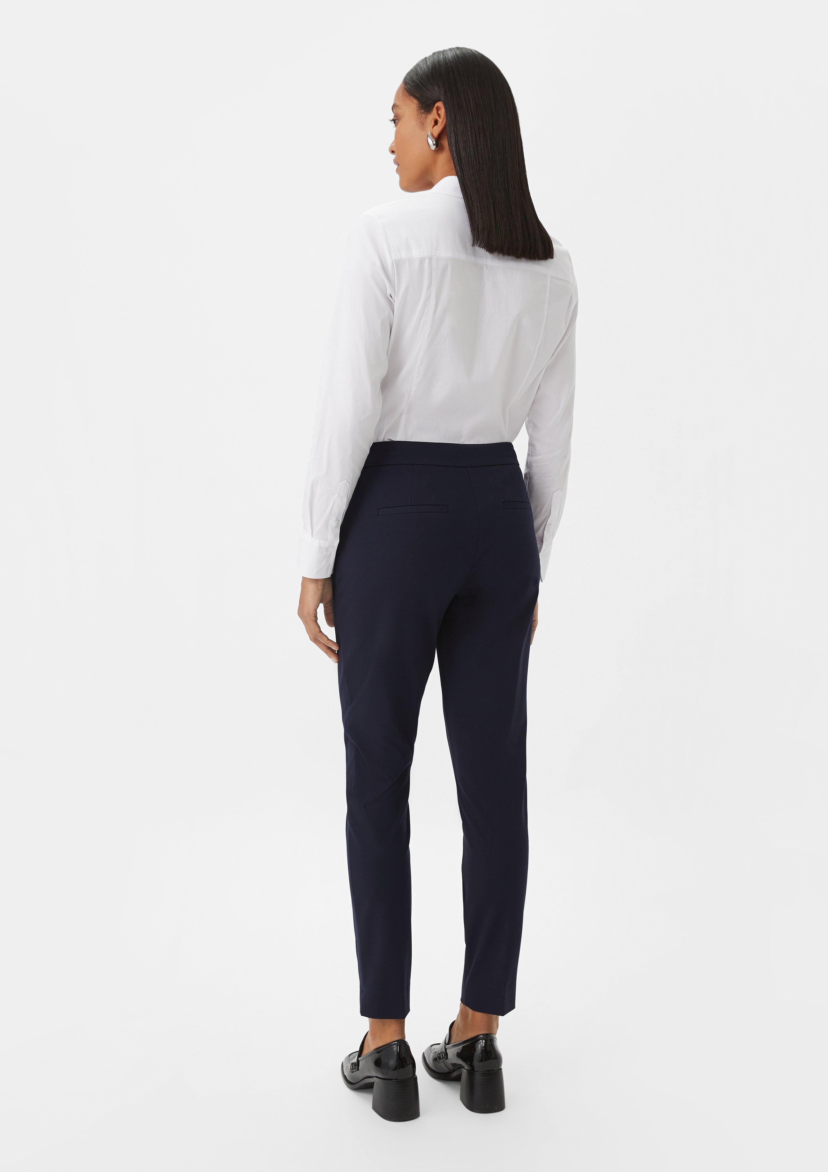 Slim: Hose aus Viskosemix - navy