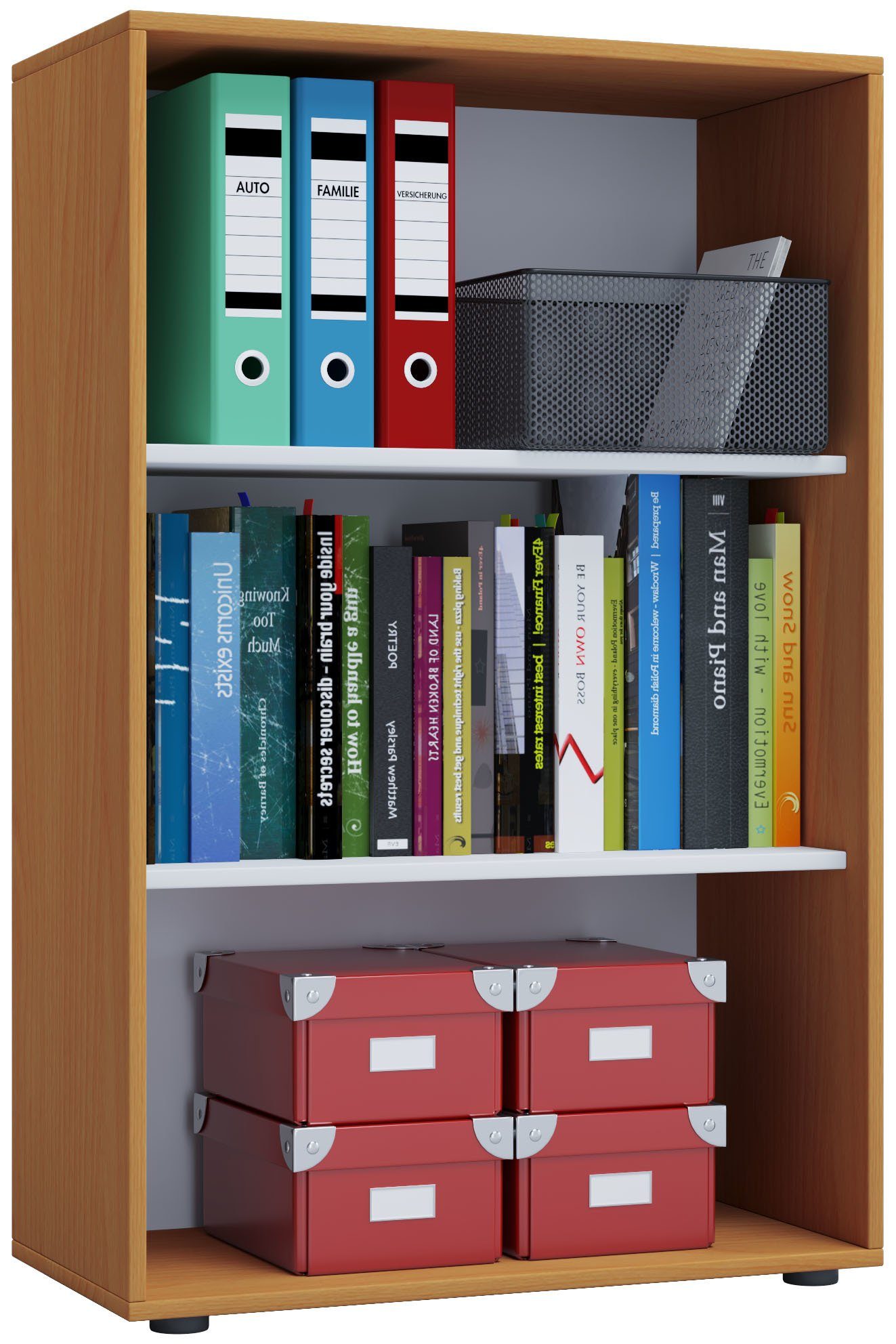 VCM Aktenregal Holz Büro Regal Bücher Ordner Aktenregal Lona 3f, 1-tlg.