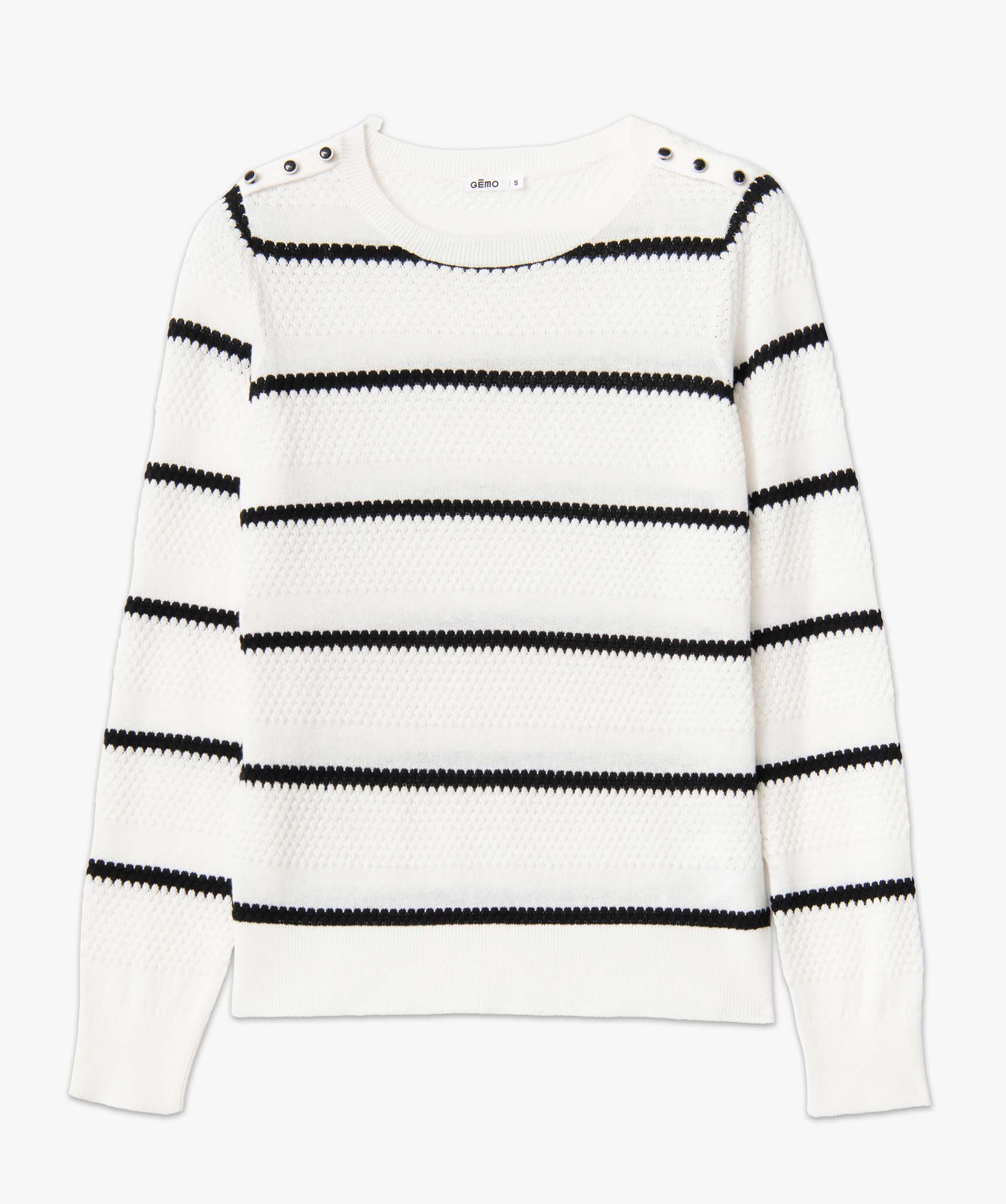 Pull femme en maille fantaisie rayée raye | GEMO