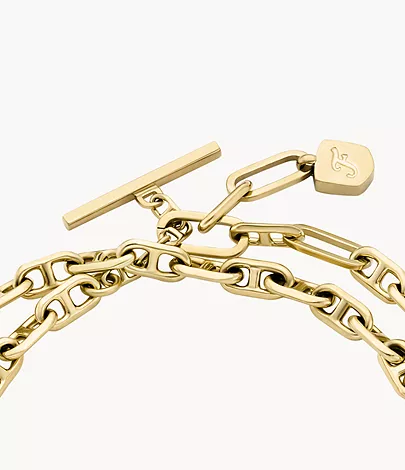 Fossil Gliederarmband Heritage D-Link Metall goldfarben