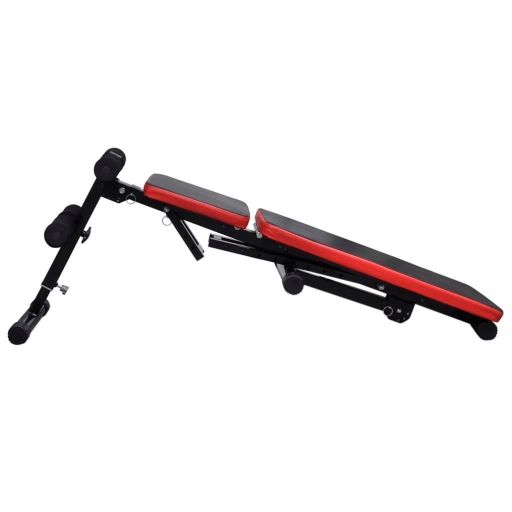 vidaXL Hantelbank Einstellbare Trainingsbank mit Lang- und Kurzhantel-Set 30,5 kg