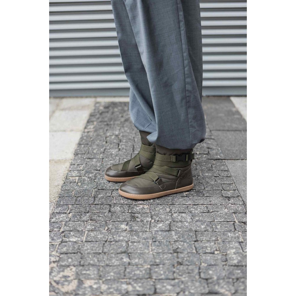 Shapen Frosty Olive grüne Winterbarfußschuhe