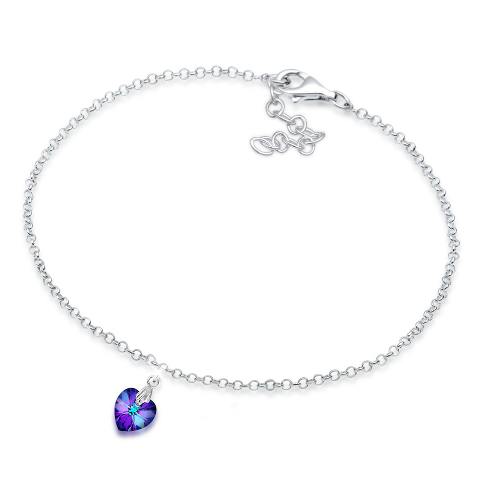Elli Elli Bracelet Femme Pendentif Coeur Filigrane avec Cristaux en Argent Sterling 92 Bracelet