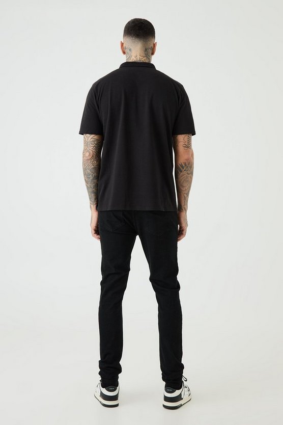 Tall Pique Poloshirt mit 1/4 Reißverschluss