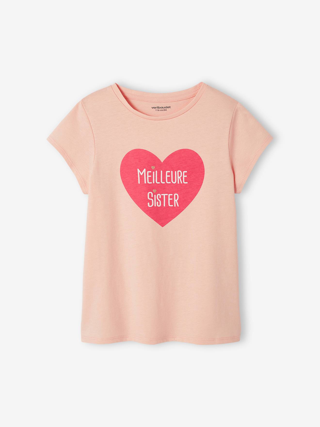 Lot de 3 t-shirts Basics détails irisés fille framboise