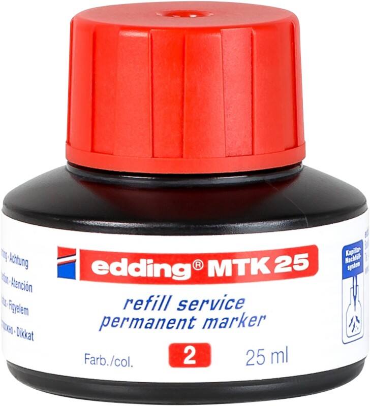 edding Permanentmarker Nachfüllpackung MTK25 Rot 25 ml