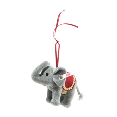 Weihnachtselefant Ornament, 10 cm, hellgrau