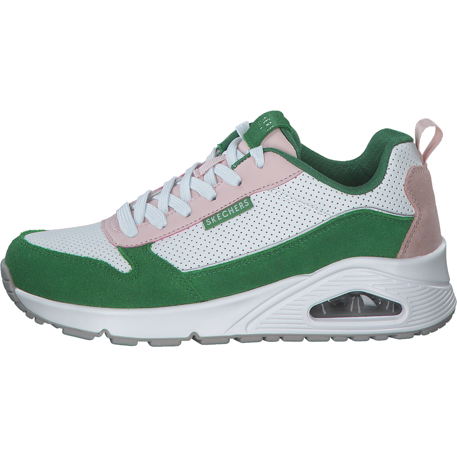 Skechers 177105, Schnürschuhe, Damen, Print Weiß Grün