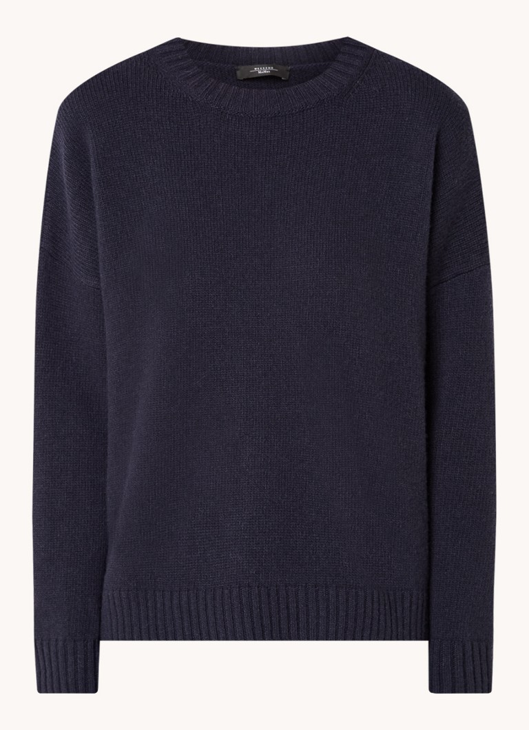 Pull MaxMara Moxa en maille fine, confectionné en laine vierge à motif chiné