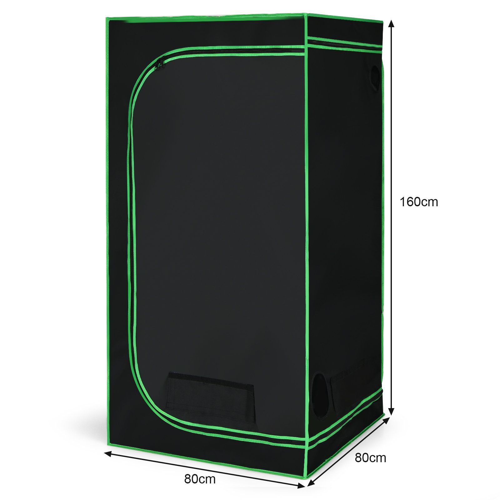 COSTWAY Gewächshaus, BxTxH: 80 x 80 x 160,00 cm, Growbox, Darkroom