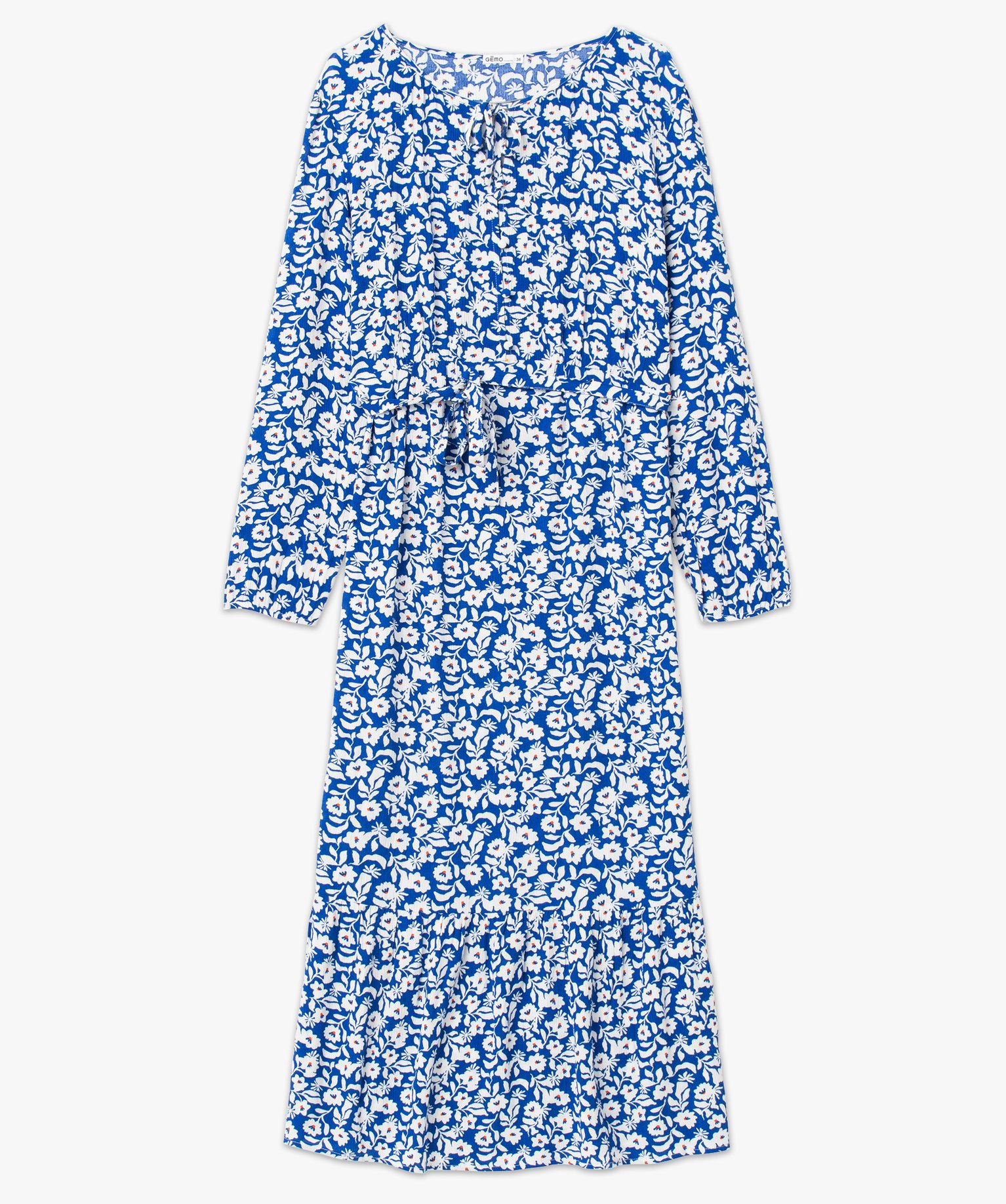 Robe de grossesse longue en viscose fleuri imprime | GEMO