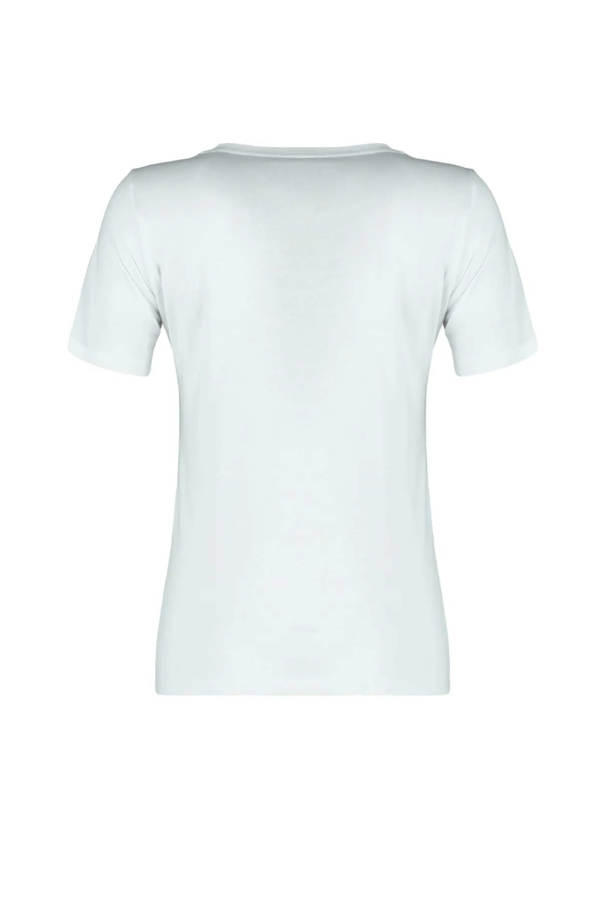 Trendyol Collection  Weißes Basic-Strick-T-Shirt mit V-Ausschnitt aus 100 % Baumwolle TWOSS23TS00001