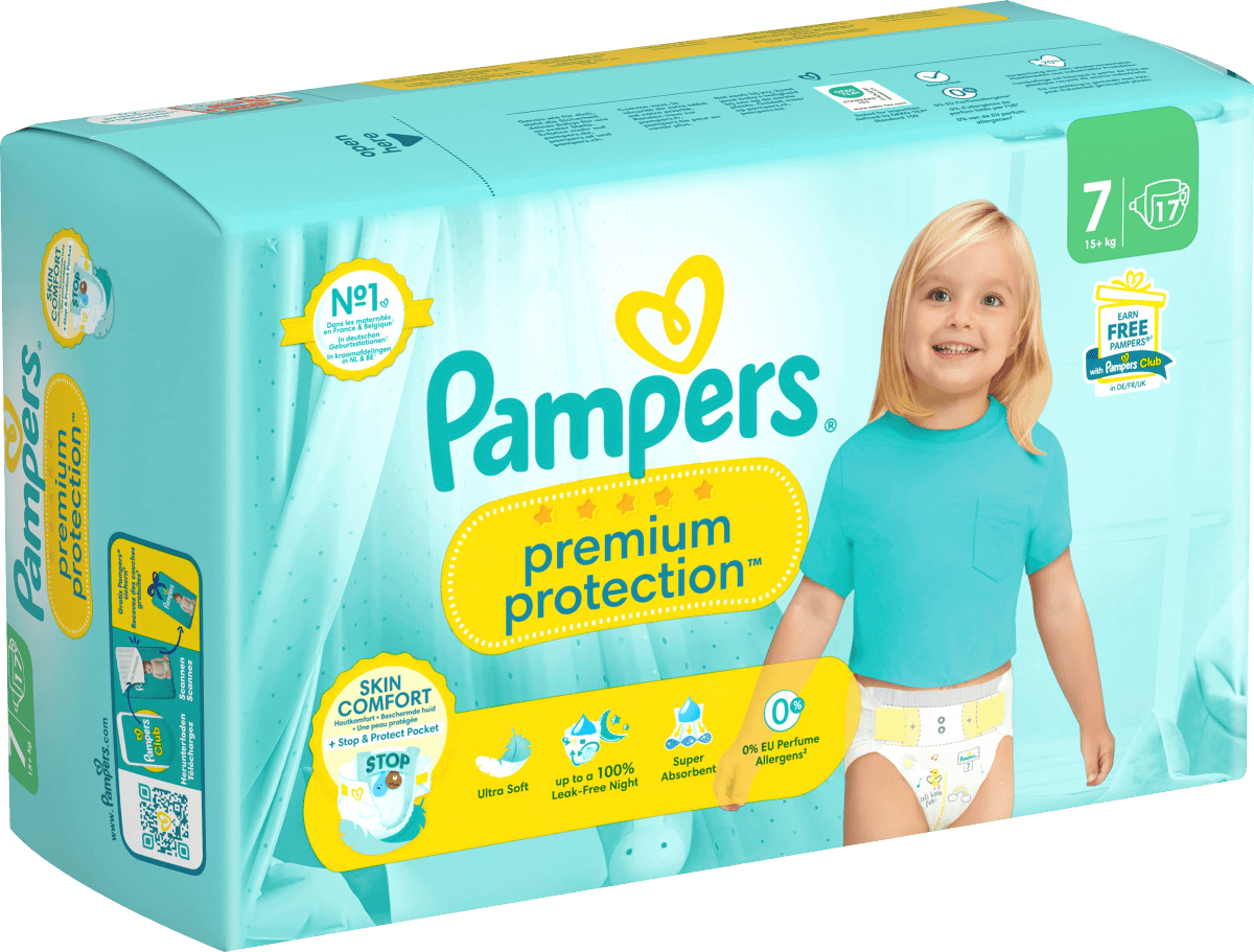 Windeln Premium Protection Gr.7 Extra Large (15+kg), Single Pack, 17 St