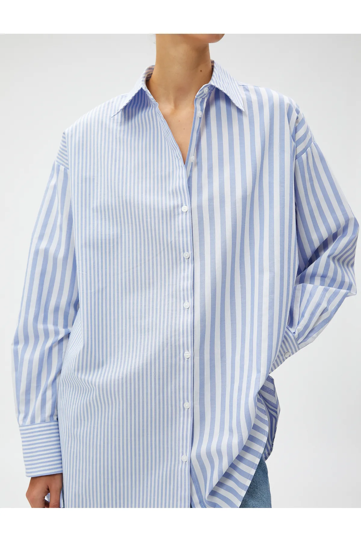 Koton  Oversize-Shirt aus Baumwolle mit langen Ärmeln