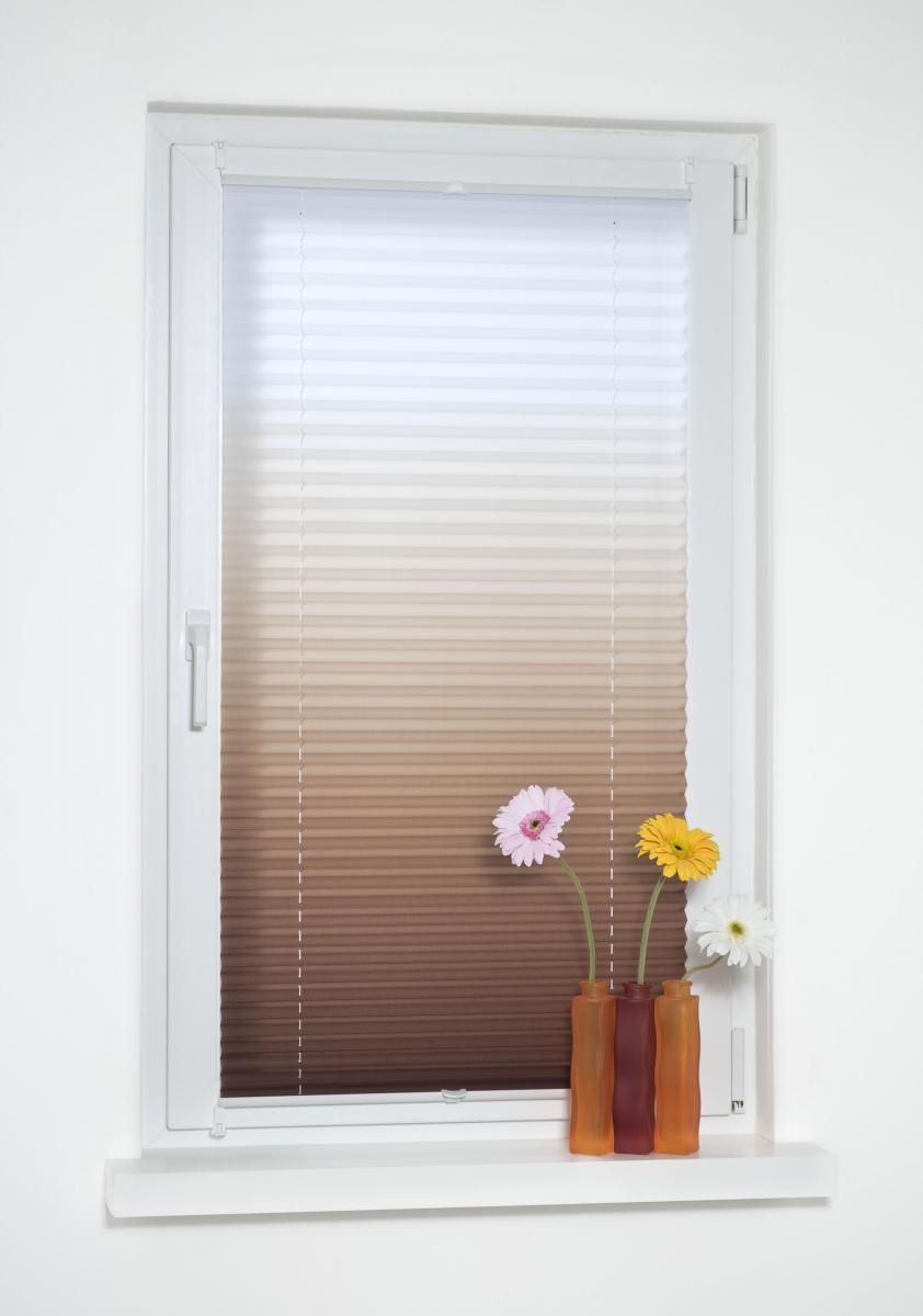 Bella Casa Klemmfix-Plissee verspannt, 45 x 130 cm, farbverlauf braun