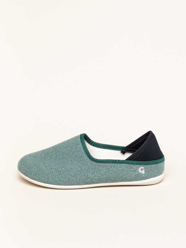 Gottstein Hausschuh Linen Slip-On in grün günstig kaufen
