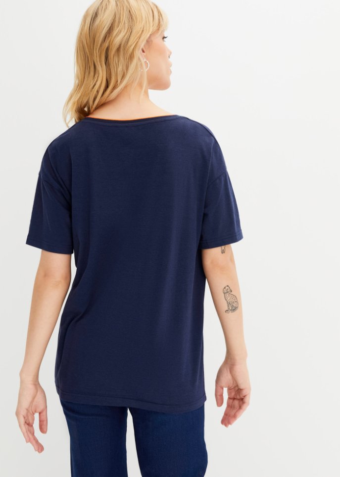 Shirt mit Kontrastfacing