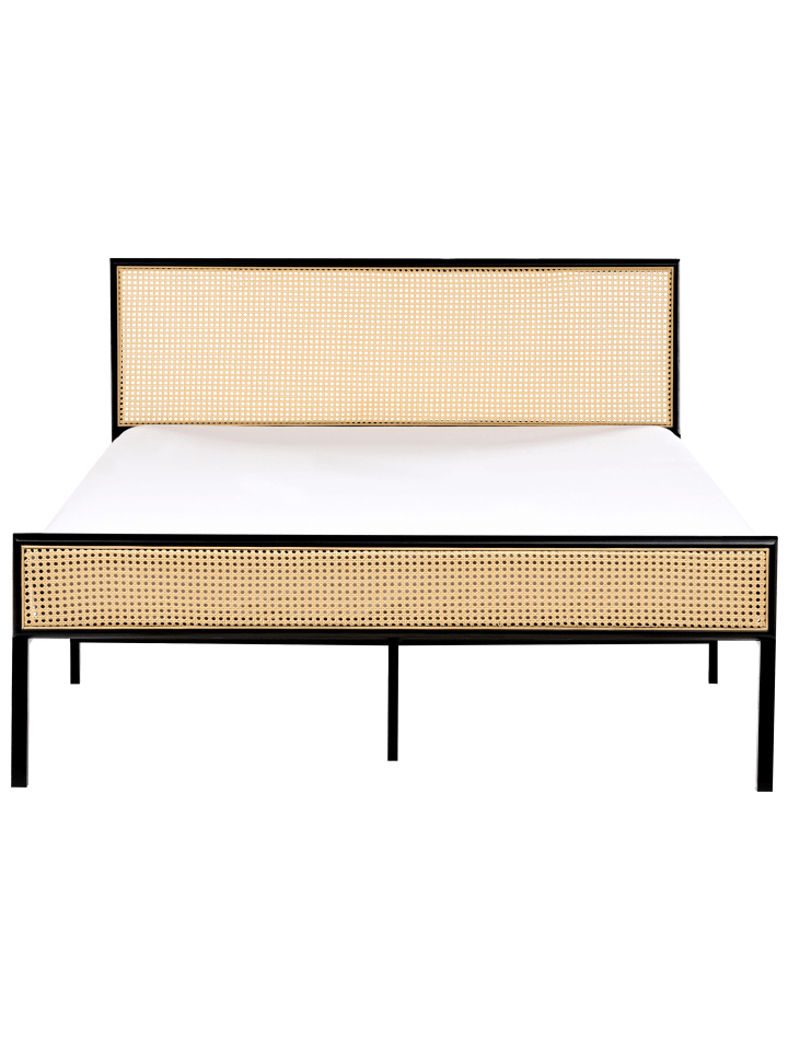 Beliani Doppelbett AVANTON in Schwarz/Braun - (W) 145 x (H) 90 x (L) 208 cm günstig kaufen onesize