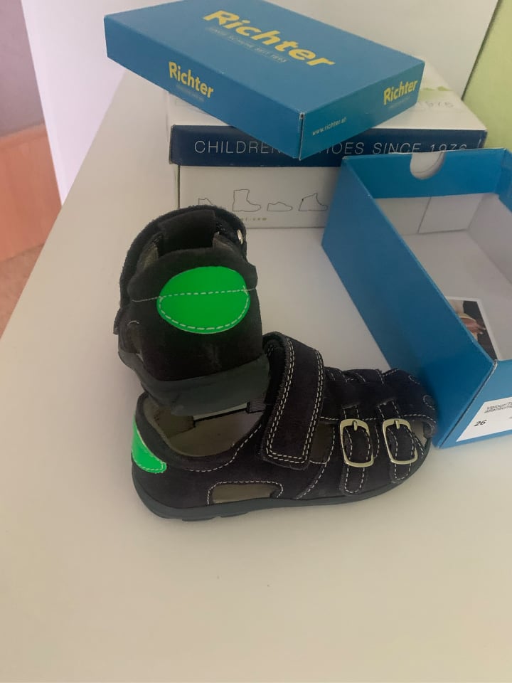 Richter Shoes Leder-Halbsandalen in Dunkelblau günstig kaufen 26
