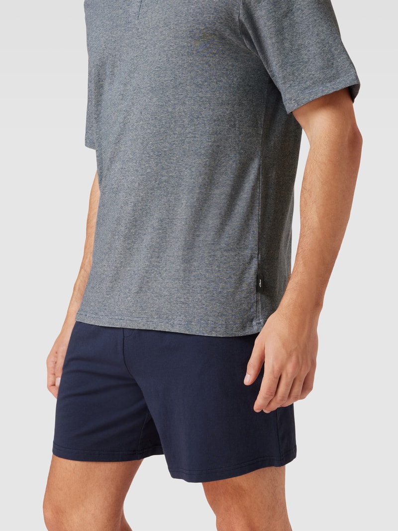 Pyjama mit Label-Details in blau meliert