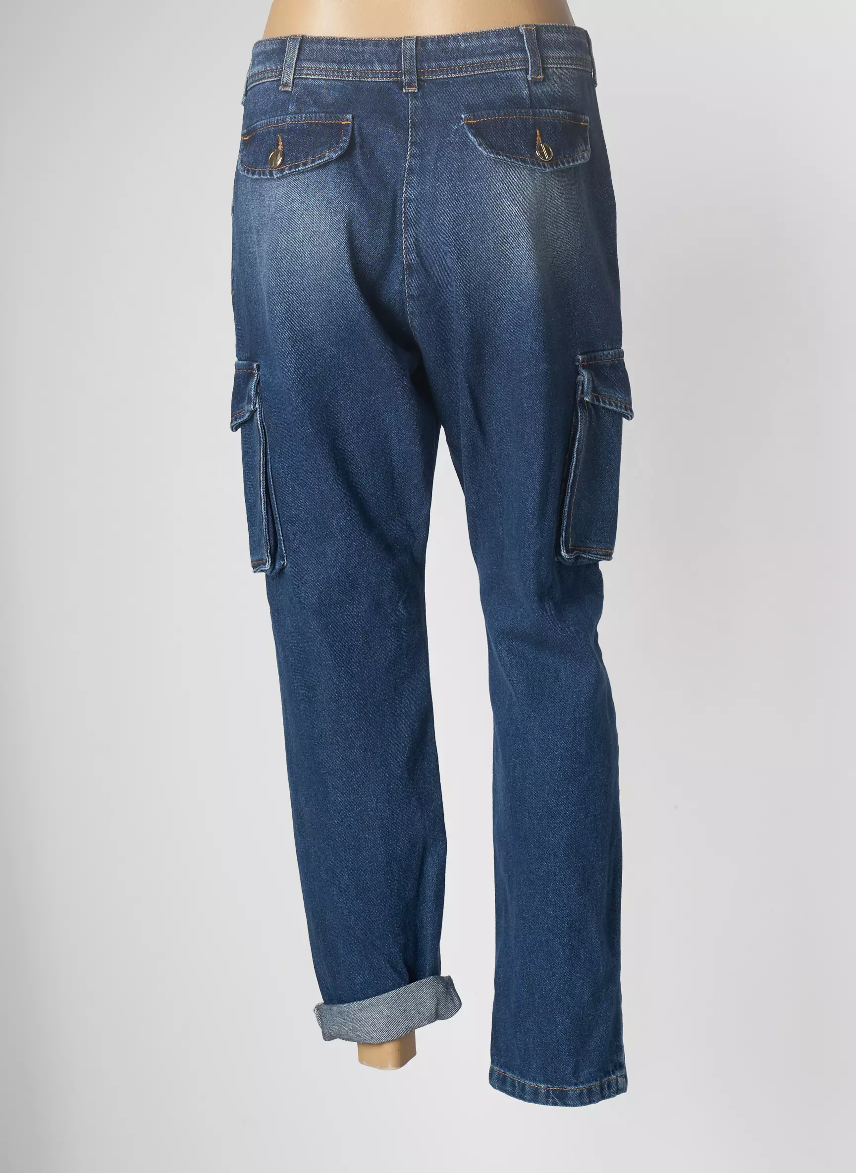 Angela Davis Jean Mom Femme couleur bleu