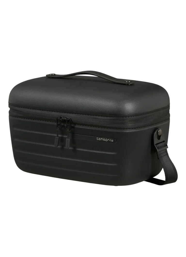 Beauty case Samsonite impilabile con tracolla removibile e pochette rimovibile.