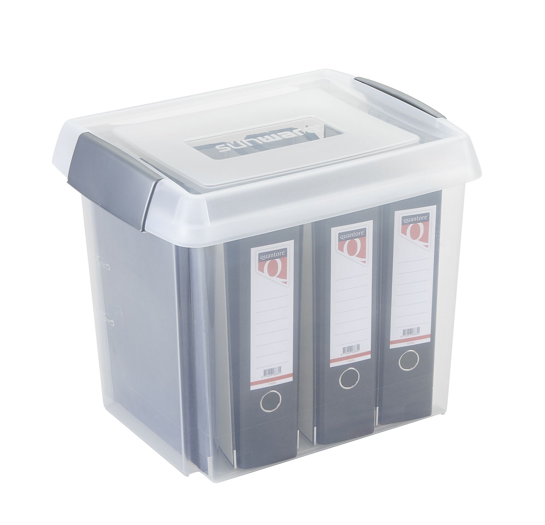 Sunware Nesta Office 50 Liter transparent graue Aufbewahrungsbox