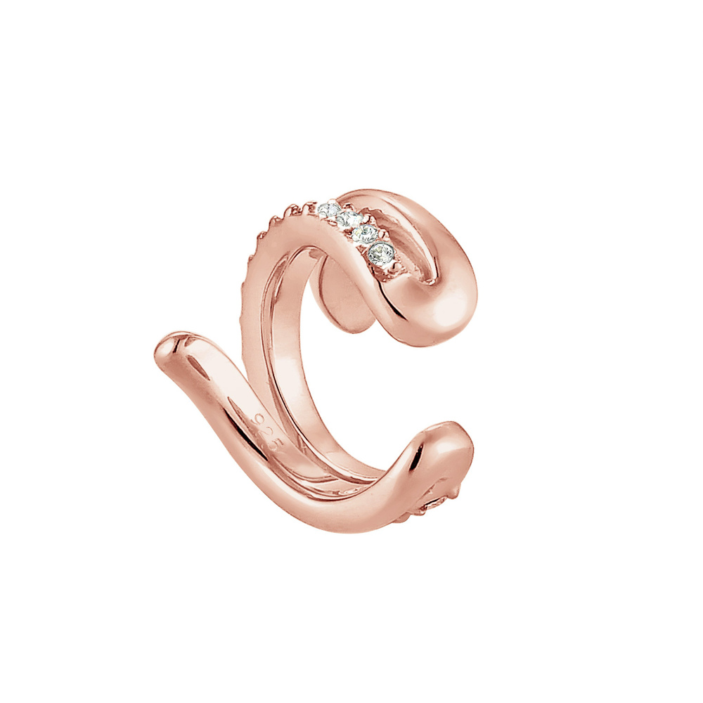 Elli Elli Boucles d'Oreilles Femme Couvre-Oreilles Torsadé avec Cristaux en Argent Ste Boucles d'oreilles