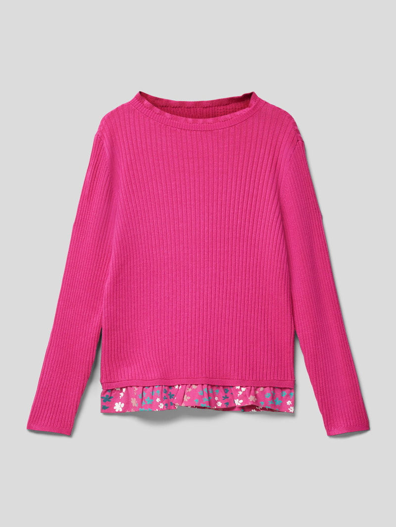 Strickpullover in Layering-Optik Modell 'Back to School' in pink