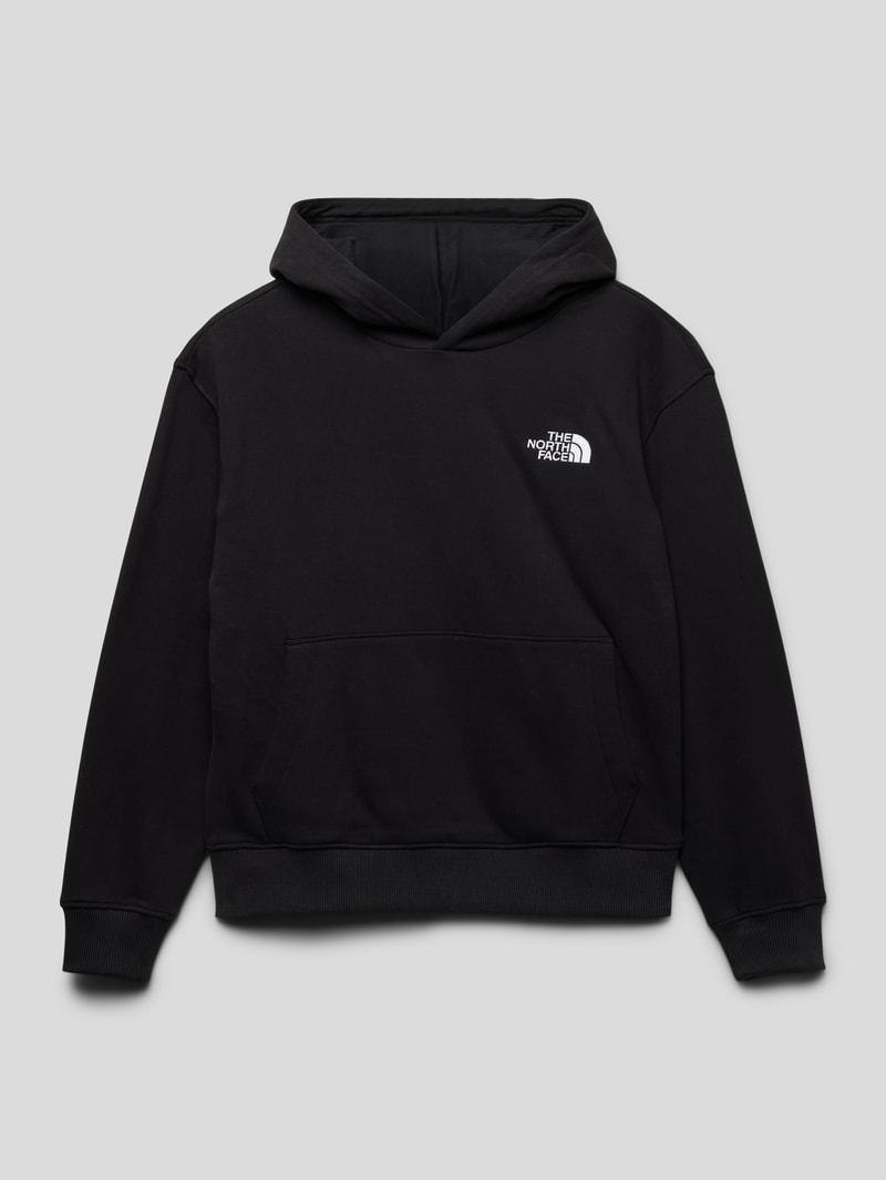 Oversized Hoodie mit Label-Stitching in schwarz
