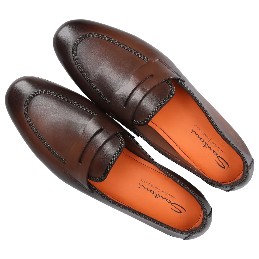 Santoni - Loafer 18399 Kalbsleder - braun