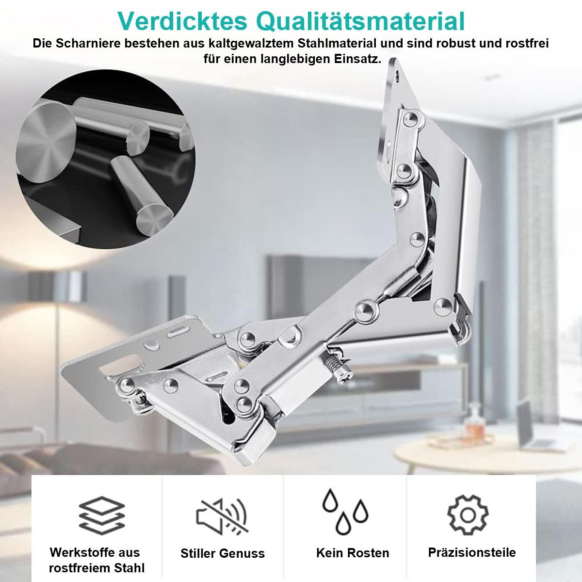 götäzer Möbelbeschlag Schraubscharniere, 170-Öffnungswinkel aus Metall, Möbelscharniere-2er, Schränke und Möbeltüren, inklusive 16 Schrauben für einfache Montage.