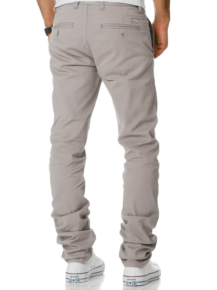 Amaci&Sons Slim Fit Chino mit Stretch WASHINGTON in Hellgrau günstig kaufen