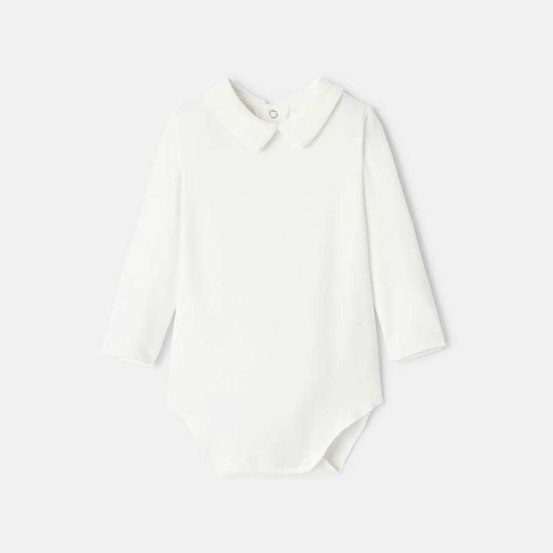 Body à col polo en interlock blanc mixte Absorba