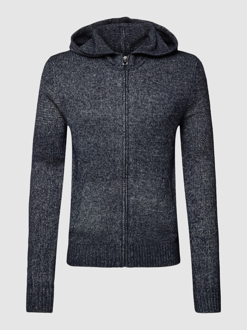 Strickjacke mit Reißverschluss in marineblau