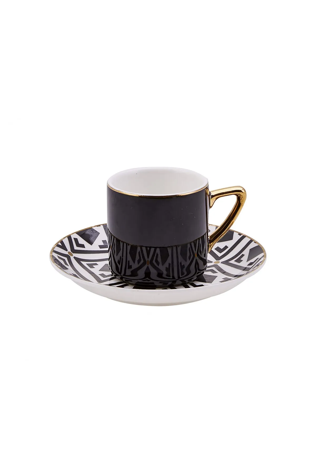 Karaca  Monochromes Kaffeeservice für 4 Personen, 4x Espressotassen und 4x Untertassen, Espressotassen