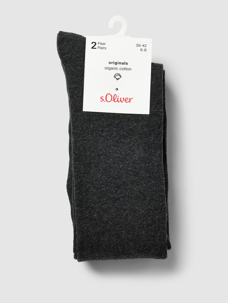 Socken mit hohem Schaft im 2er-Pack in anthrazit meliert