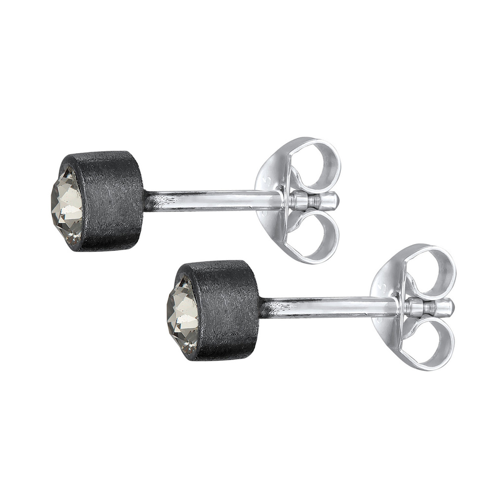 KUZZOI KUZZOI Boucles d'Oreilles Hommes clous d'oreilles ronds Modern Basique avec crist Boucles d'oreilles