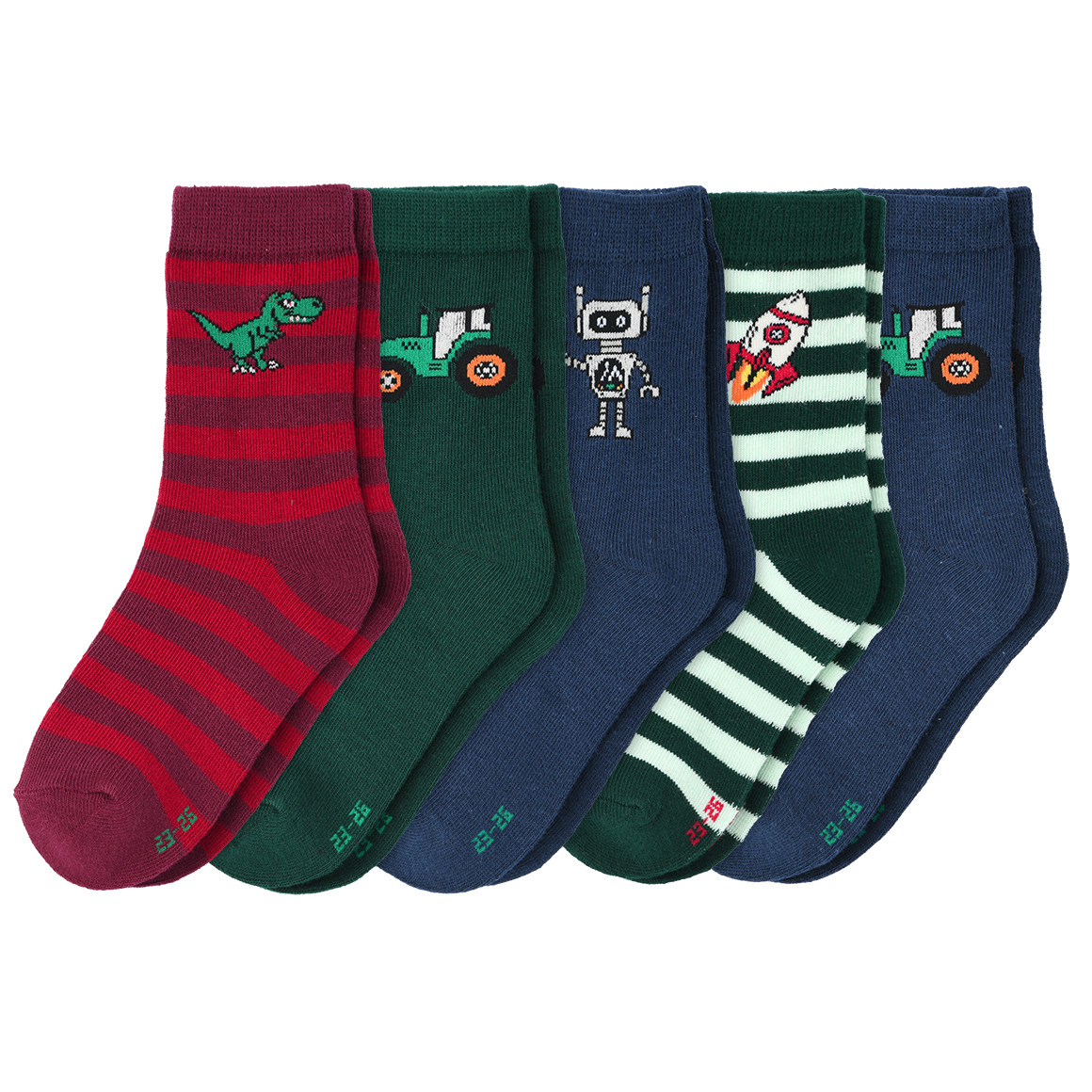5 Paar Kinder Socken mit Bio-Baumwolle