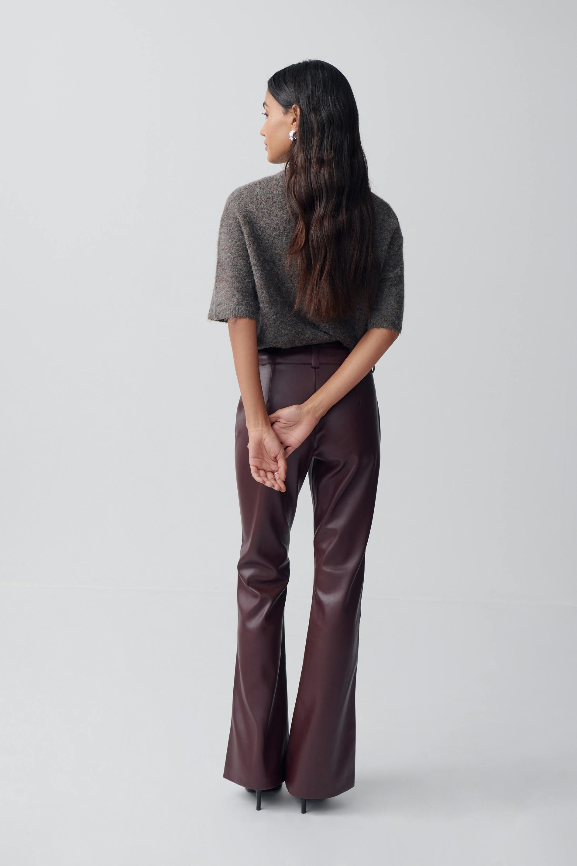 Pu bootcut trousers