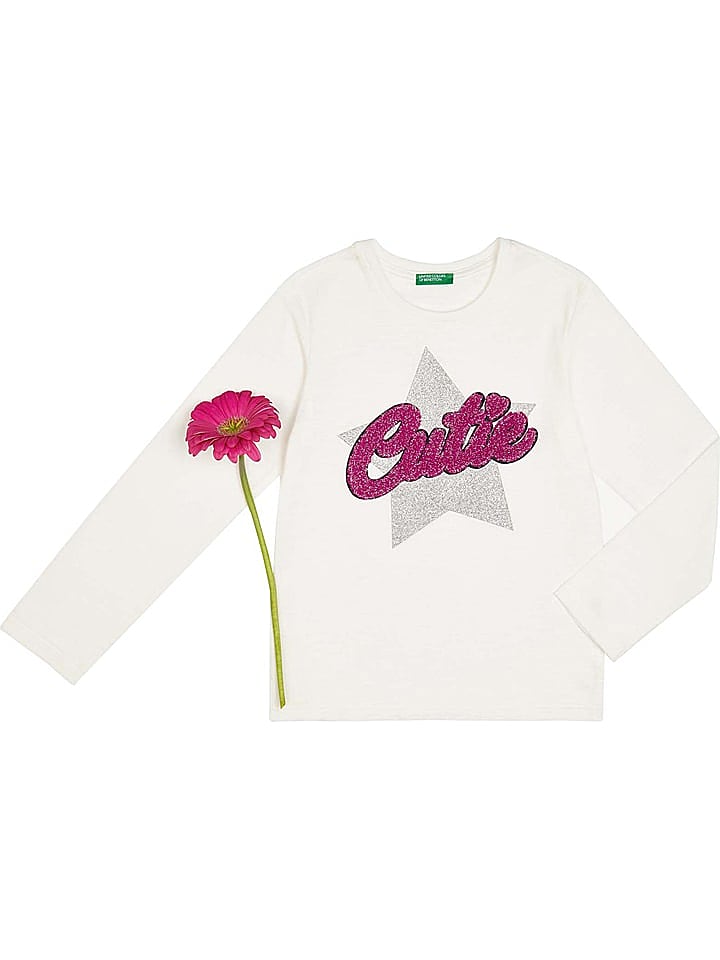 Benetton Longsleeve in Weiß günstig kaufen 98/104