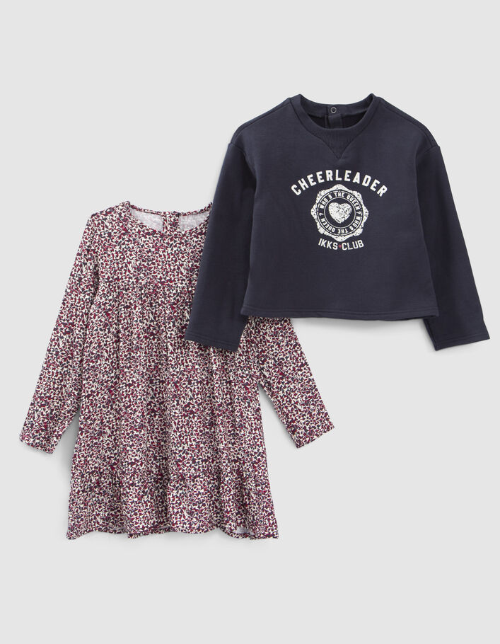 Robe 2-en-1 imprimé étoiles avec sweat bébé fille