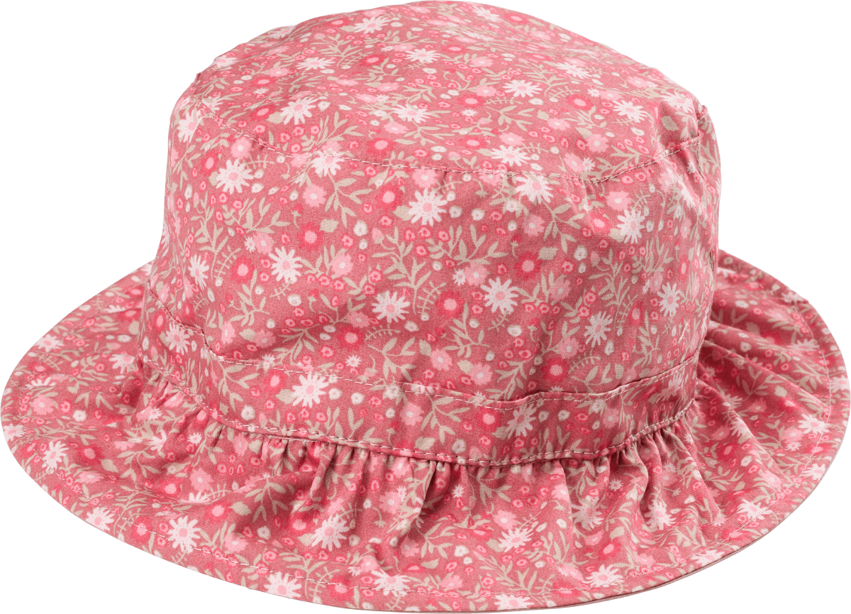 Hut mit Blumen-Muster, pink, Gr. 54/55, 1 St