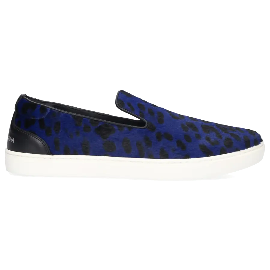 Dolce & Gabbana - Sneaker low Nappaleder Leo Print blau - blau