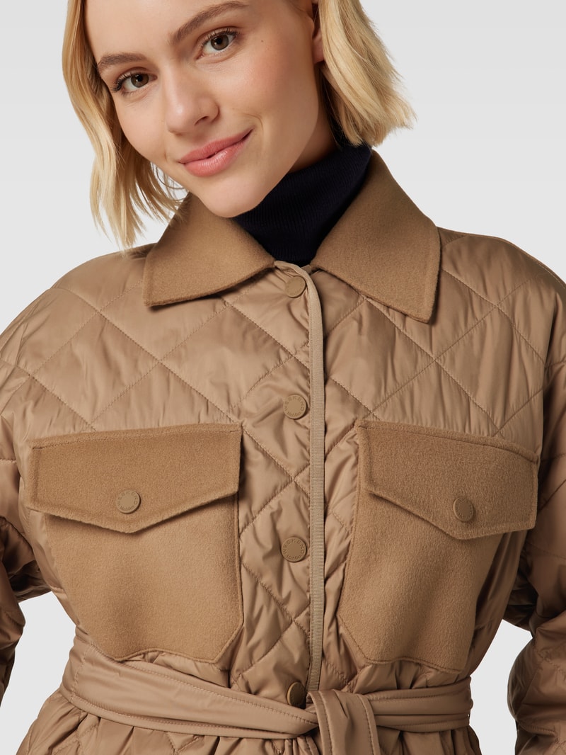 Steppjacke mit Bindegürtel Modell 'PAPRICA' in camel