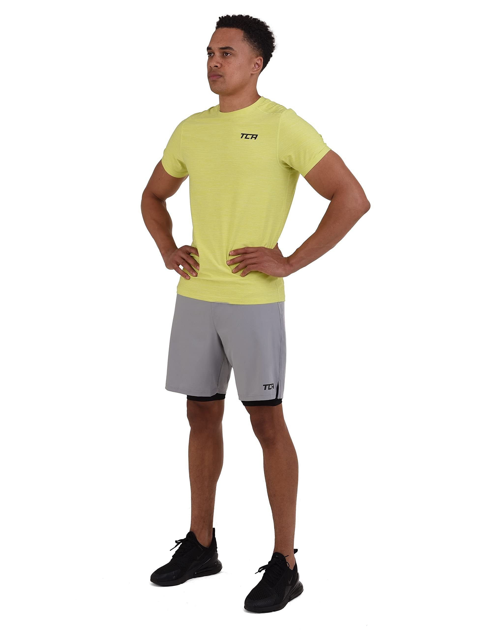 TCA Trainingsshorts TCA Herren 2-in-1 Laufhose, Hellgrau, S
