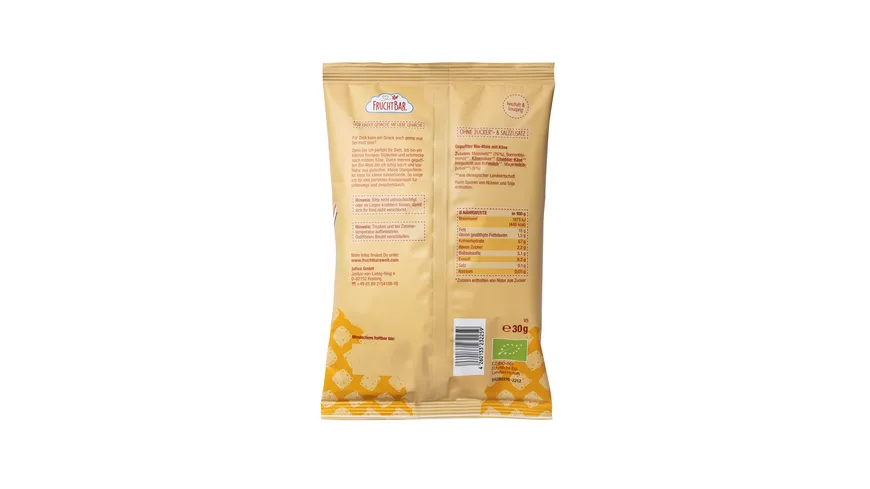 FruchtBar – Bio-Knusper-Stäbchen Mais, Käse 30 g