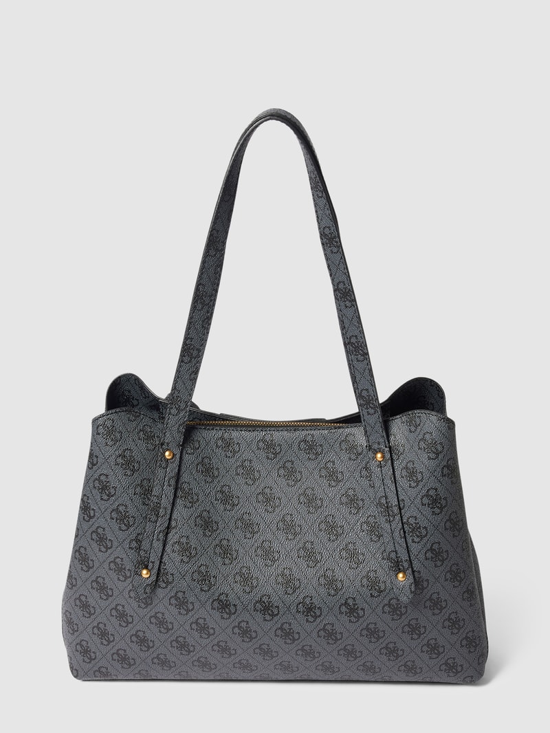 Shopper mit Allover-Logo Modell 'BRENTON' in schwarz